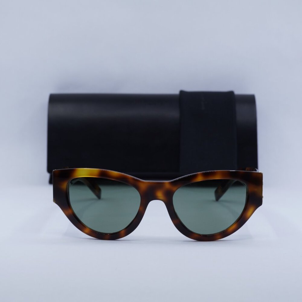Saint Laurent SLM94 003 Cat Eye Sunglasses - Havana/Green - Picture 2 of 12